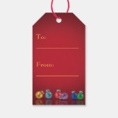 Kleurrijke kerstversiering cadeaulabel (Achterkant)