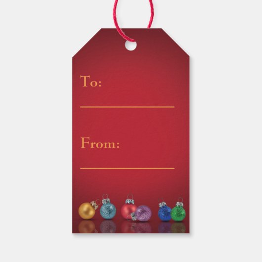 Kleurrijke kerstversiering cadeaulabel (Achterkant)