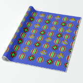 Kleurrijke Kerstversiering Cadeaupapier (Uitgerold)