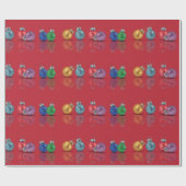 Kleurrijke kerstversiering cadeaupapier (Vlak)