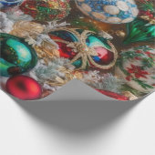 Kleurrijke Kerstversiering Cadeaupapier (Hoek)