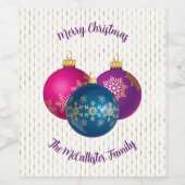 Kleurrijke kerstversiering Etiket voor voedsel en (Enkel label)