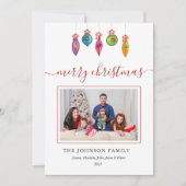 Kleurrijke kerstversiering Fotograetkaartje Aankondiging (Voorkant)