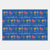 Kleurrijke kerstversiering inpakpapier vel (Voorkant 3)