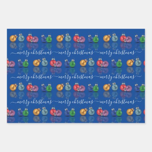 Kleurrijke kerstversiering inpakpapier vel (Voorkant 3)