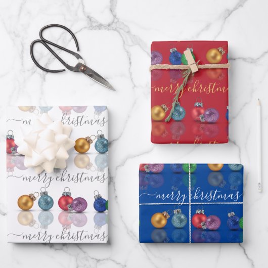 Kleurrijke kerstversiering inpakpapier vel (Voorkant)