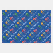 Kleurrijke kerstversiering inpakpapier vel (Voorkant 3)