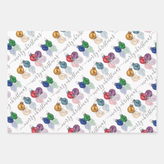 Kleurrijke kerstversiering inpakpapier vel (Voorkant)