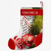 Kleurrijke kerstversiering kleine kerstsok (Achterkant)