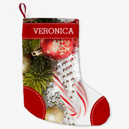 Kleurrijke kerstversiering kleine kerstsok