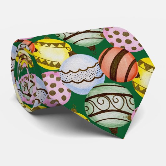 Kleurrijke kerstversiering met patroon stropdas (Opgerold)
