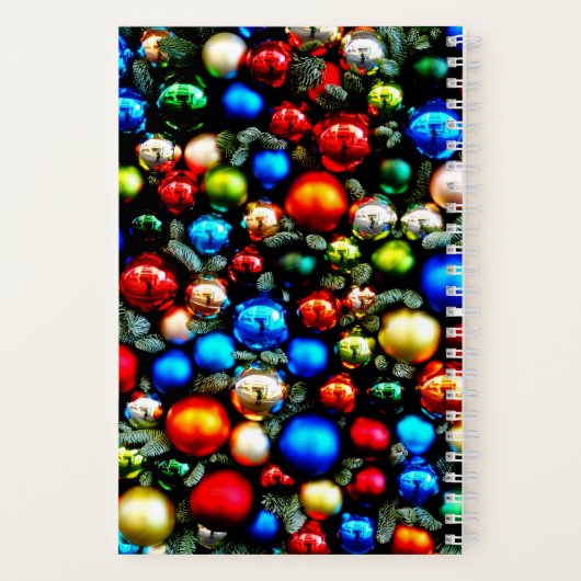 Kleurrijke kerstversiering notitieboek (Achterkant)