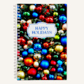 Kleurrijke kerstversiering notitieboek (Voorkant)