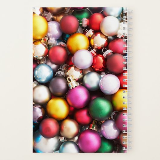 Kleurrijke kerstversiering notitieboek (Achterkant)