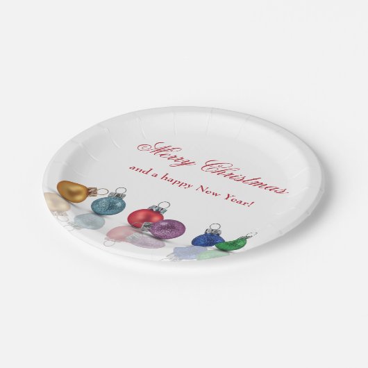 Kleurrijke kerstversiering papieren bordje (Gekanteld)