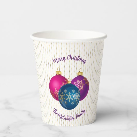 Kleurrijke kerstversiering Papierkop Papieren Bekers (Achterkant)