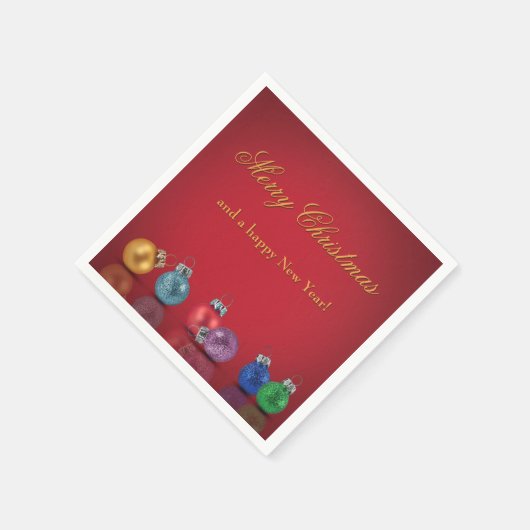 Kleurrijke kerstversiering servetten (Hoek)