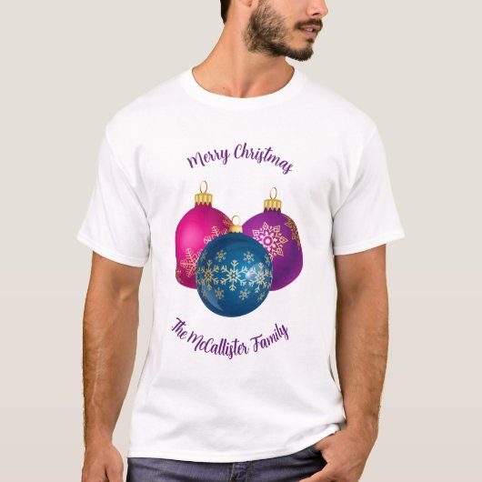 Kleurrijke kerstversiering T-Shirt (Voorkant)