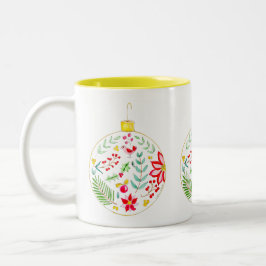 Kleurrijke Kerstversiering Tweekleurige Koffiemok