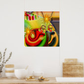 Kleurrijke kerstversiering weerspiegelde decoratie (Keuken)