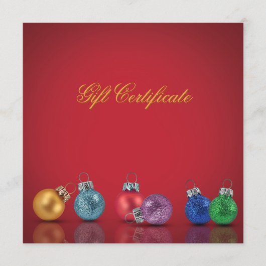 Kleurrijke kerstversieringen - Cadeaubonnen (Voorkant)