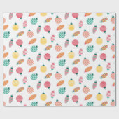 Kleurrijke kerstversieringen cadeaupapier (Vlak)