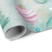 Kleurrijke kerstversieringen en bomen cadeaupapier (Rol Hoek)