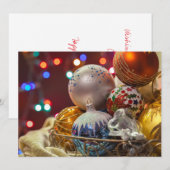 Kleurrijke Kerstversieringen Feestdagenkaart (Voorkant / Achterkant)