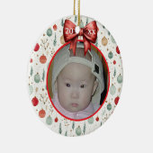 Kleurrijke kerstversieringen gepersonaliseerde fot keramisch ornament (Rechts)