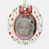 Kleurrijke kerstversieringen gepersonaliseerde fot keramisch ornament (Links)