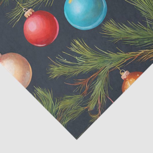 Kleurrijke kerstversieringen Hanging on Tree Tissuepapier (Detail)