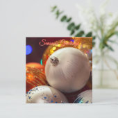 Kleurrijke kerstversieringen kaart (Staand voorkant)