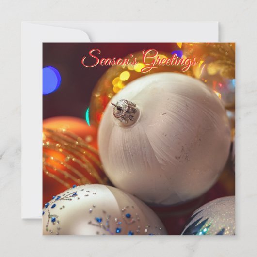 Kleurrijke kerstversieringen kaart (Voorkant)