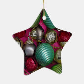 Kleurrijke kerstversieringen keramisch ornament (Rechts)