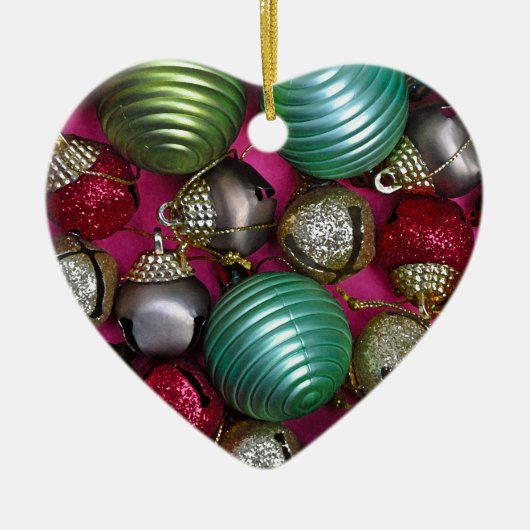 Kleurrijke kerstversieringen keramisch ornament (Voorkant)