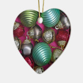 Kleurrijke kerstversieringen keramisch ornament (Links)