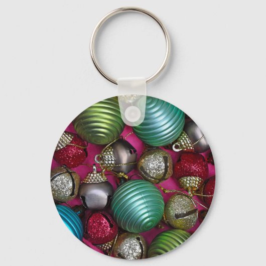 Kleurrijke kerstversieringen sleutelhanger (Voorkant)