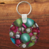 Kleurrijke kerstversieringen sleutelhanger (Voorkant)