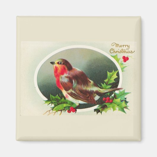 Kleurrijke kerstvogel Magnet (Voorkant)