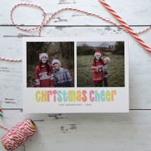 Kleurrijke Kerstvreugde Twee Foto Kerstmis