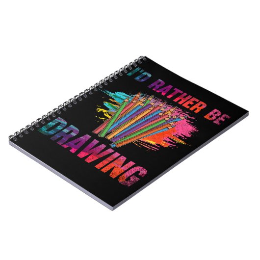 Kleurrijke kettingpotlood Tekening art Lover Notitieboek (Linkerzijde)