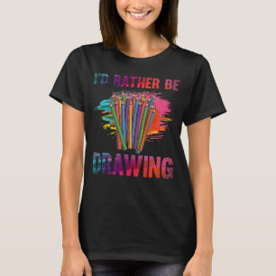 Kleurrijke kettingpotlood Tekening art Lover T-shirt