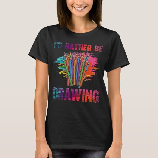 Kleurrijke kettingpotlood Tekening art Lover T-shirt (Voorkant)