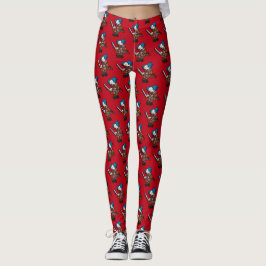 Kleurrijke kettingzaag Clown Halloween Cartoon Leggings