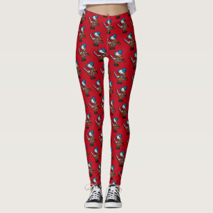 Kleurrijke kettingzaag Clown Halloween Cartoon Leggings