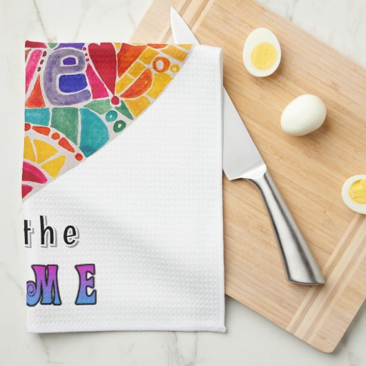 Kleurrijke keuken is het hart van het huis theedoek (Quarter Fold)