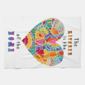 Kleurrijke keuken is het hart van het huis theedoek (Horizontaal)