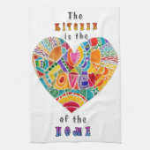 Kleurrijke keuken is het hart van het huis theedoek (Verticaal)