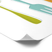 Kleurrijke keukenartikelen uit de middeleeuwse muu poster (Hoek)