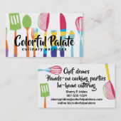 Kleurrijke keukengerei van chef-kokerkeuken visitekaartje (Voorkant / Achterkant)